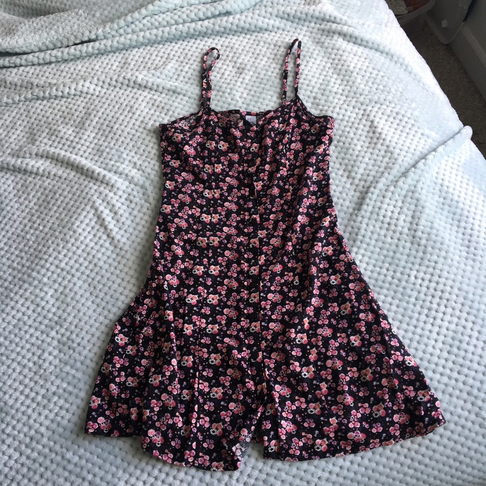 pink floral print dress